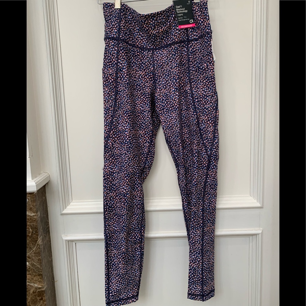 Gap size small, running tights, high rise, side pockets, speckled pattern, NWT